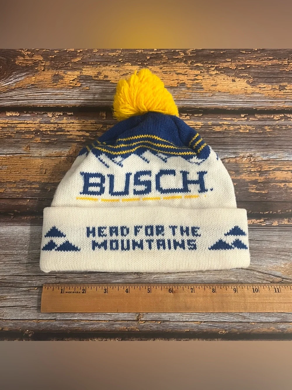 Vintage BUSCH BEER HEAD FOR THE MOUNTAINS Unisex Beanie Cap